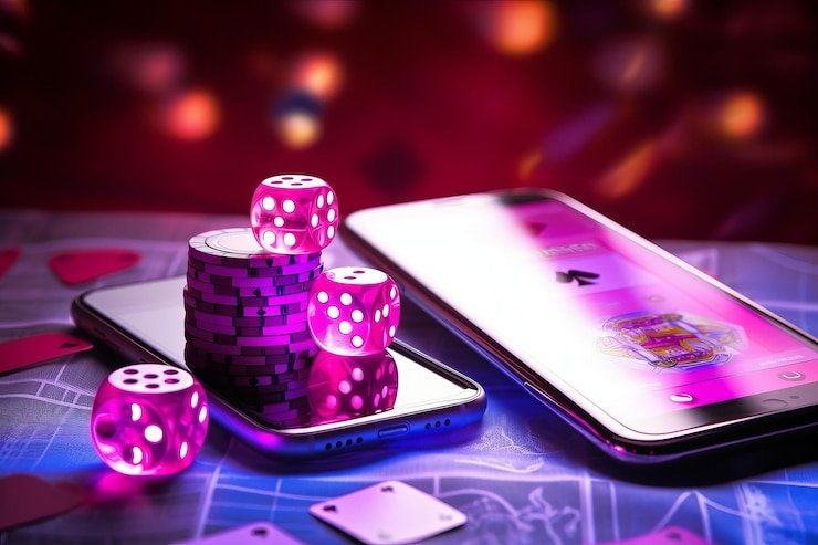 Mobile phone showing live blackjack table